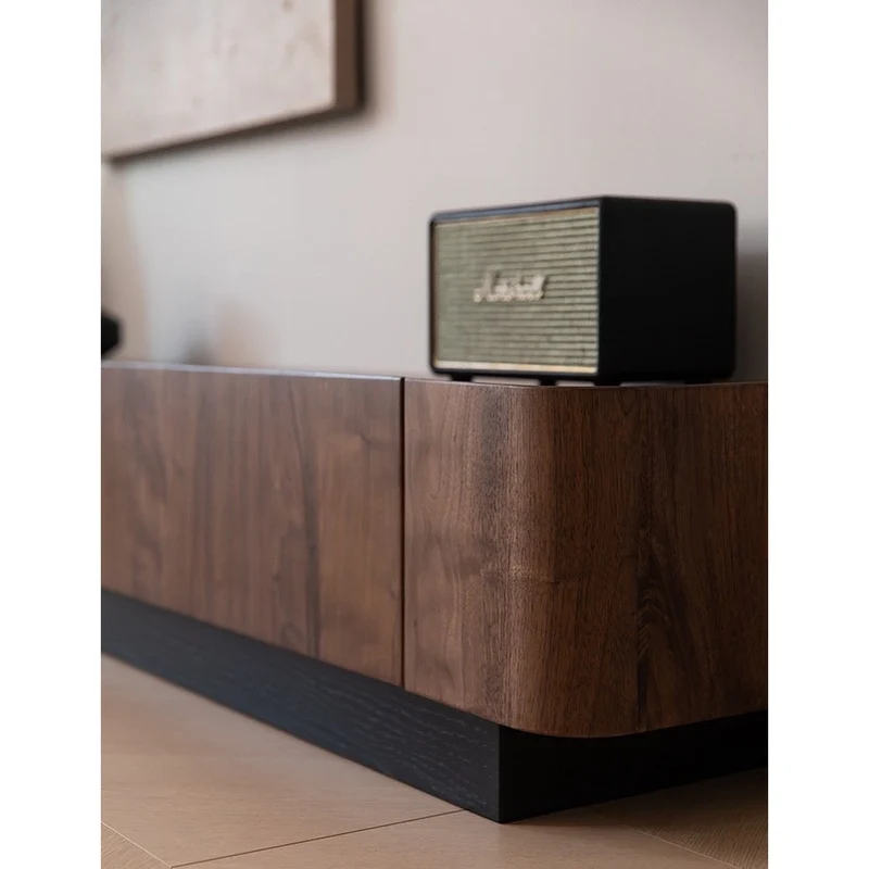 Tribe Link Up Drawers Black Walnut Wood Media Center
