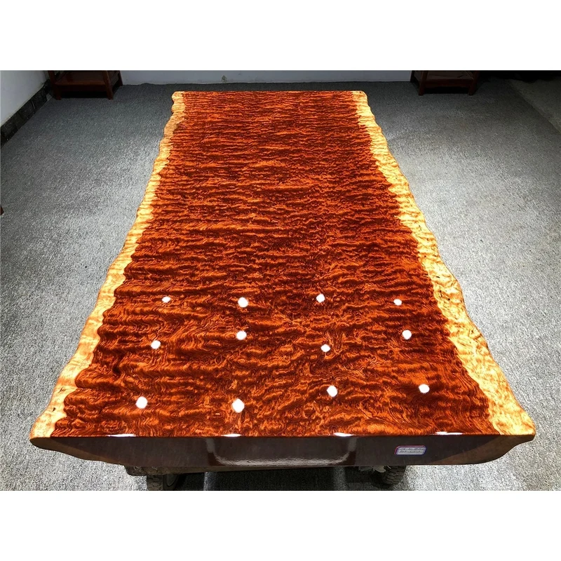 Fire Wave Grain Bubinga Wood Table