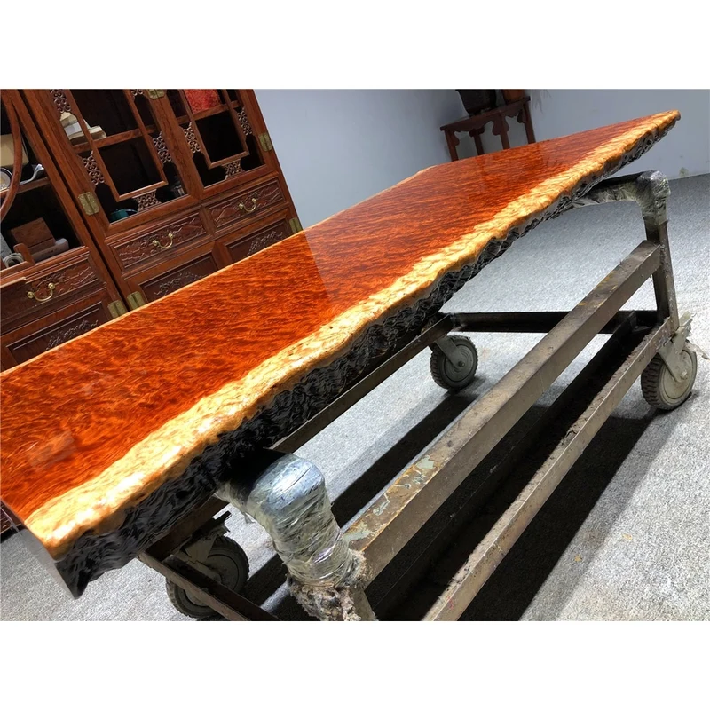 Fire Wave Grain Bubinga Wood Table