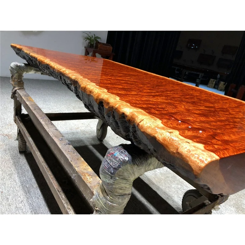 Fire Wave Grain Bubinga Wood Table