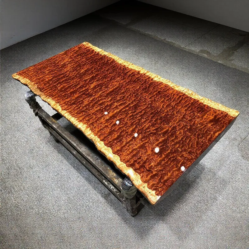 Fire Wave Grain Bubinga Wood Table