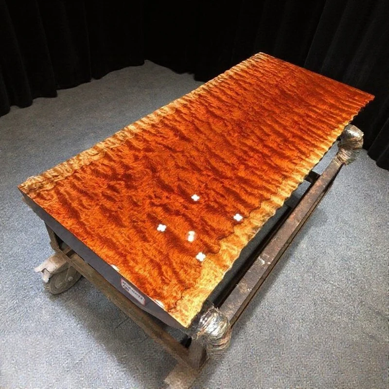 Sonic Water Wave Grain Bubinga Wood Slab