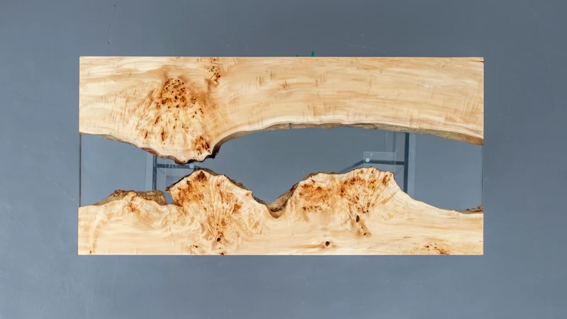 Serene Lake Poplar Wood Epoxy Resin Table