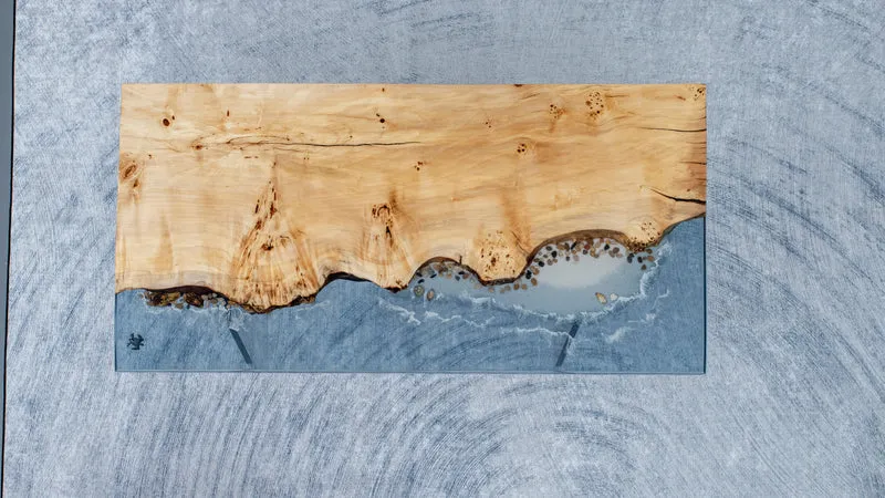 Mirrored River Poplar Wood Epoxy Resin Table