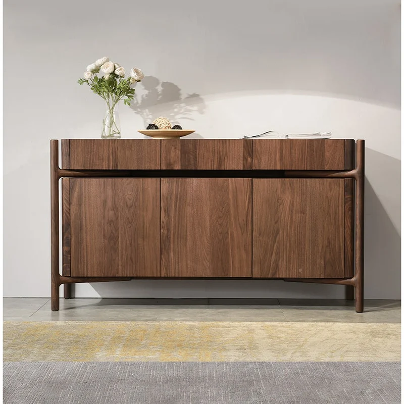 Sophisticated Art Deco Black Walnut Wood Sideboard