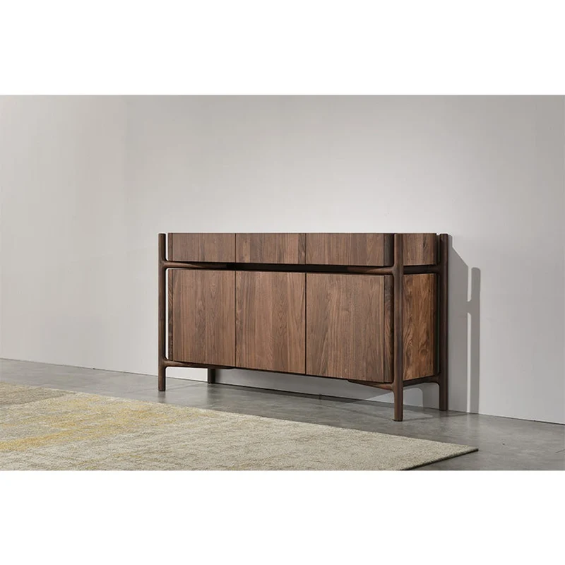 Sophisticated Art Deco Black Walnut Wood Sideboard