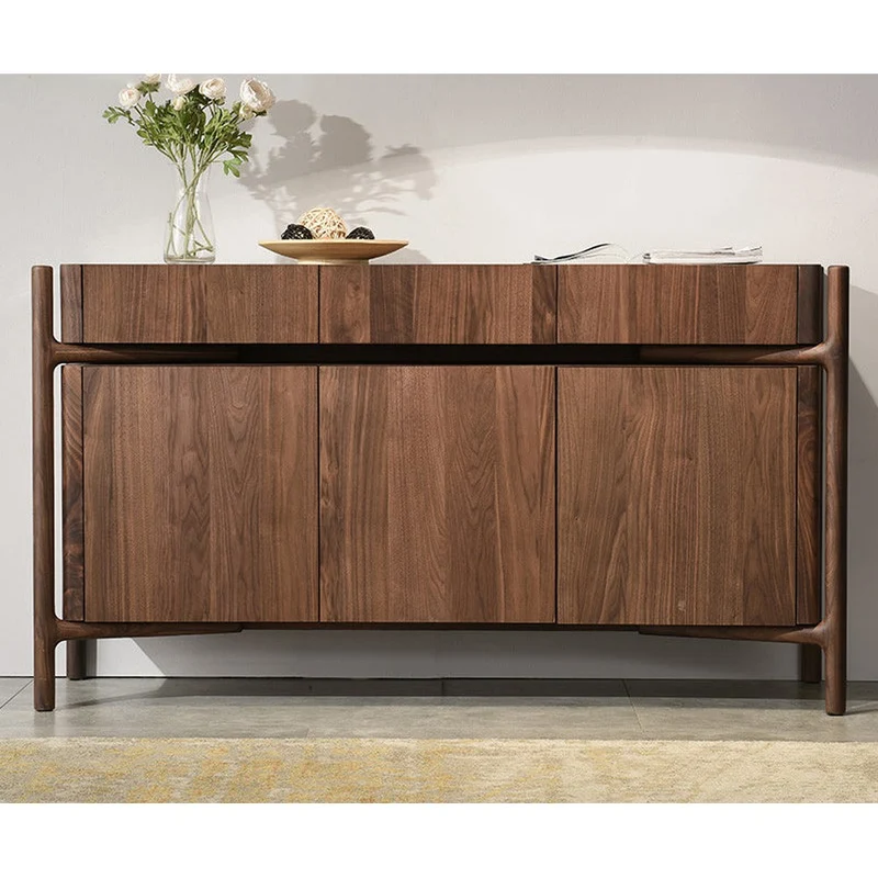 Sophisticated Art Deco Black Walnut Wood Sideboard