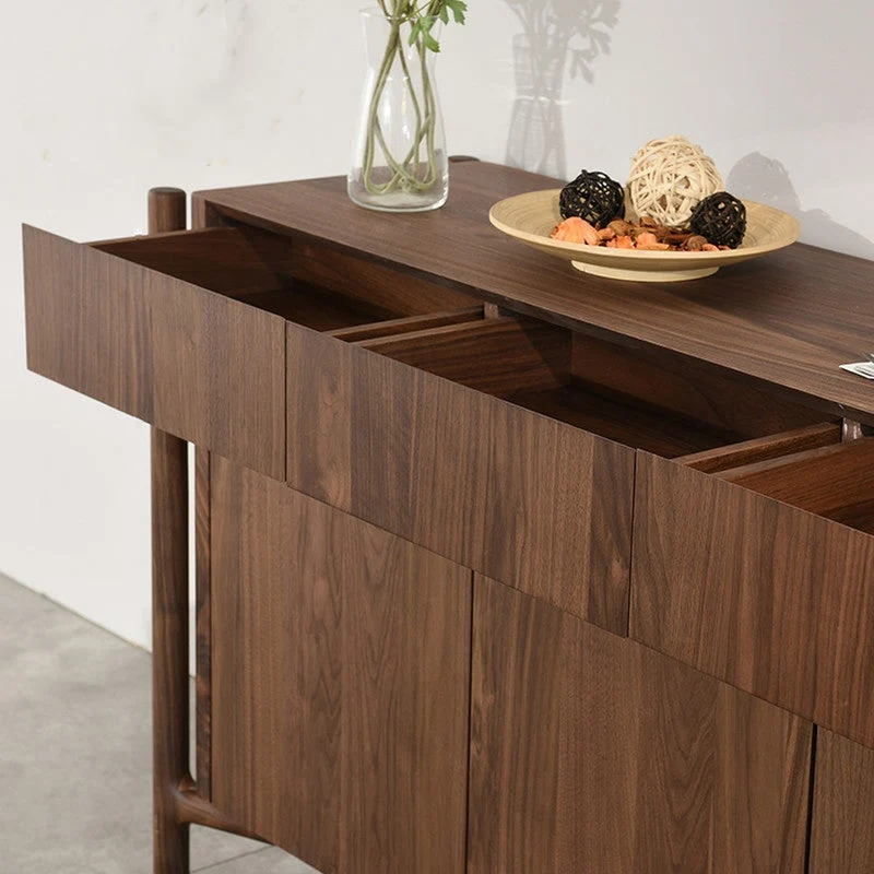 Sophisticated Art Deco Black Walnut Wood Sideboard