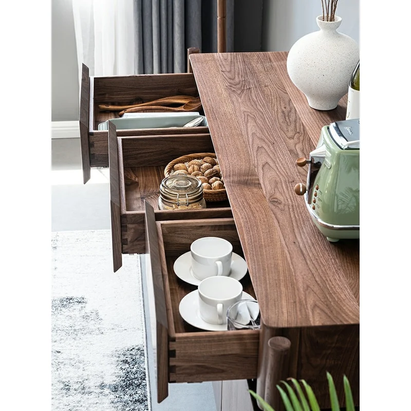 Sophisticated Art Deco Black Walnut Wood Sideboard
