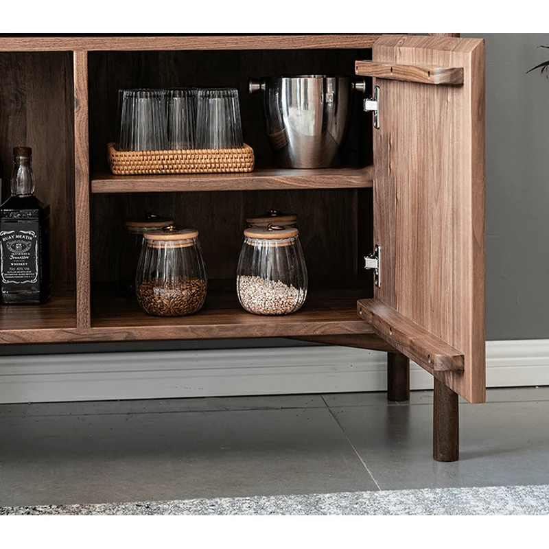Sophisticated Art Deco Black Walnut Wood Sideboard
