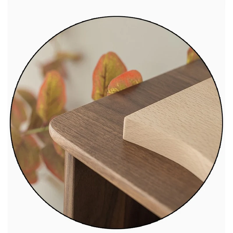 Louver Grille Design Black Walnut Wood Cabinet