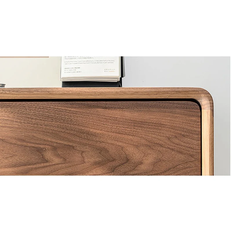 Solid Walnut Wood Recessed Concealed Handle Dresser