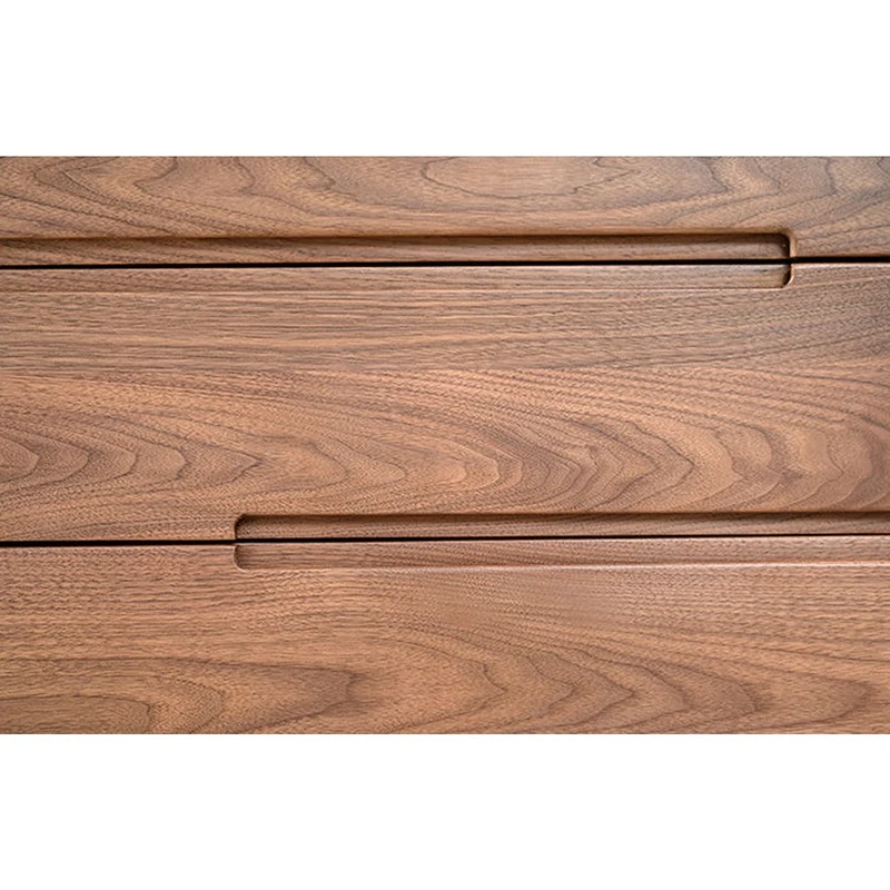 Solid Walnut Wood Recessed Concealed Handle Dresser
