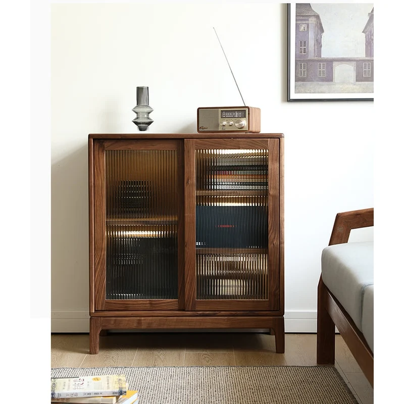 Epic Small Square Walnut Wood Storage Cabinet