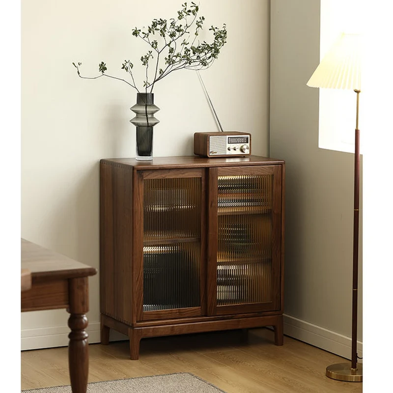 Epic Small Square Walnut Wood Storage Cabinet