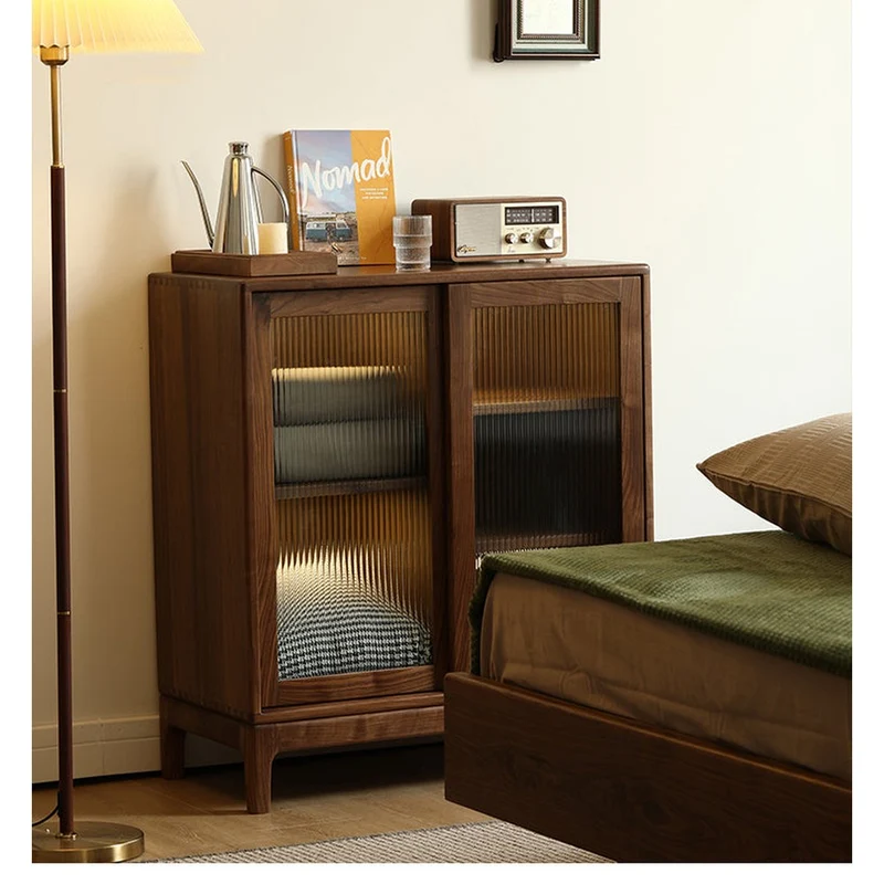 Epic Small Square Walnut Wood Storage Cabinet