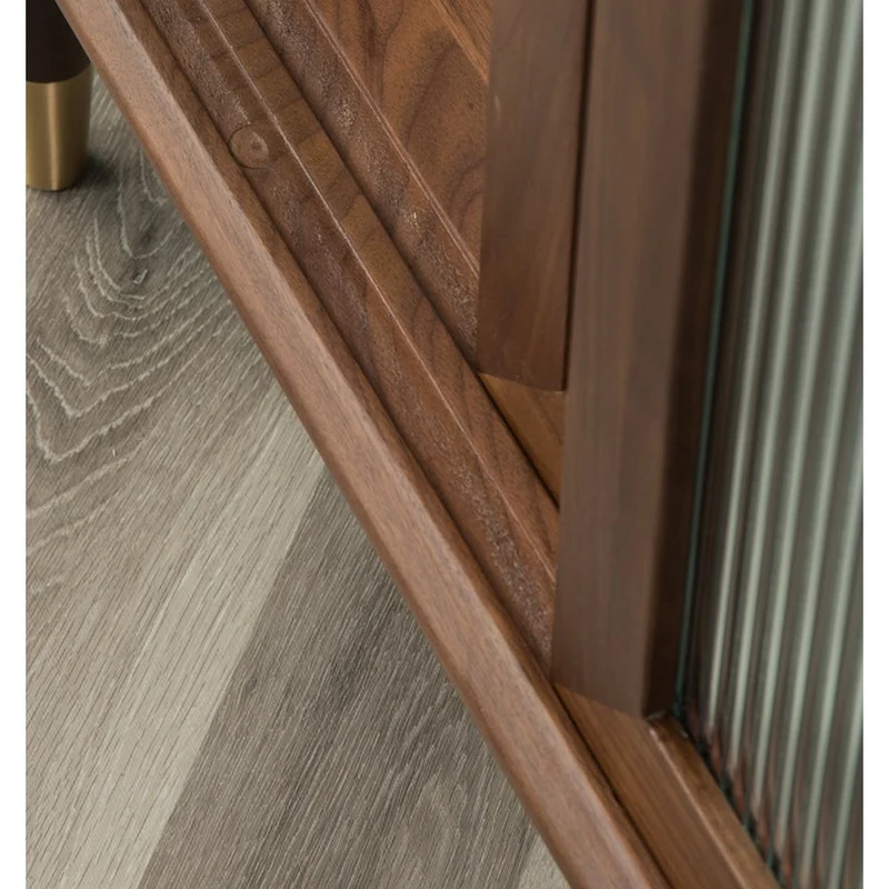Minimalism Solid American Black Walnut Wood Kitchen Cabinet