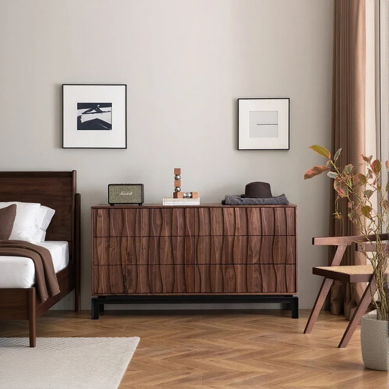 Elevate Wind Design Black Walnut Wood Sideboard