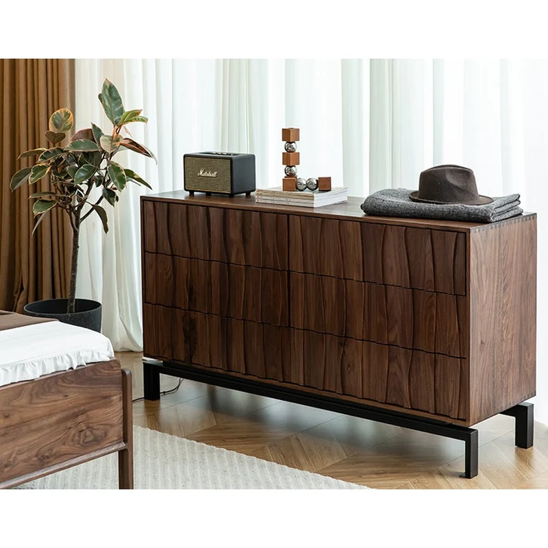 Elevate Wind Design Black Walnut Wood Sideboard
