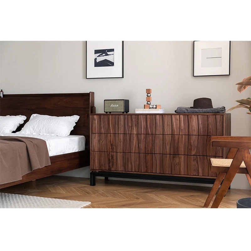 Elevate Wind Design Black Walnut Wood Sideboard