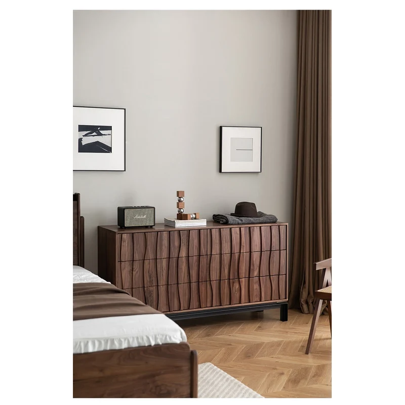 Elevate Wind Design Black Walnut Wood Sideboard