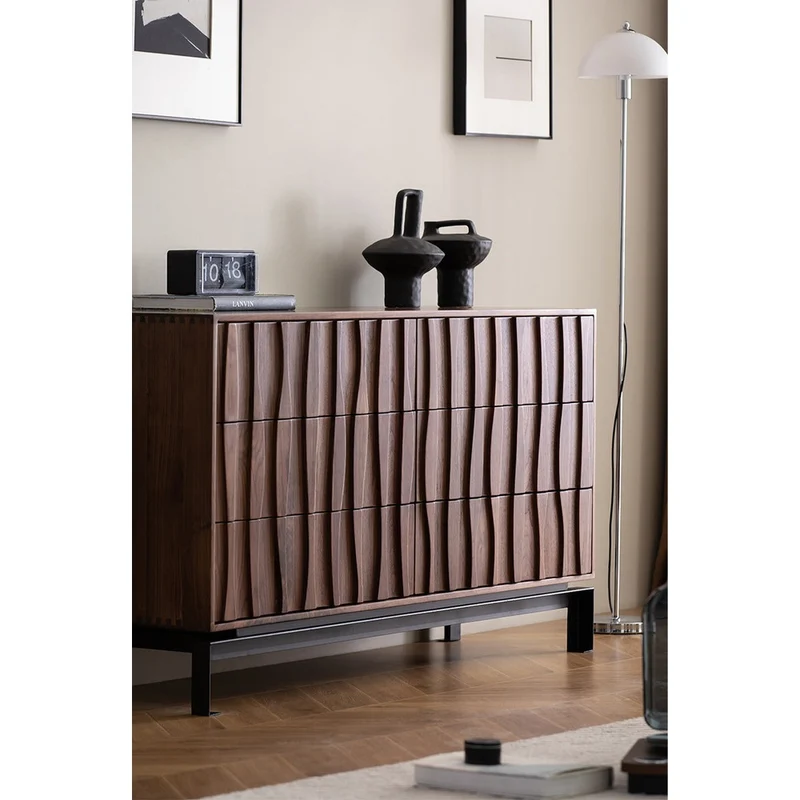 Elevate Wind Design Black Walnut Wood Sideboard
