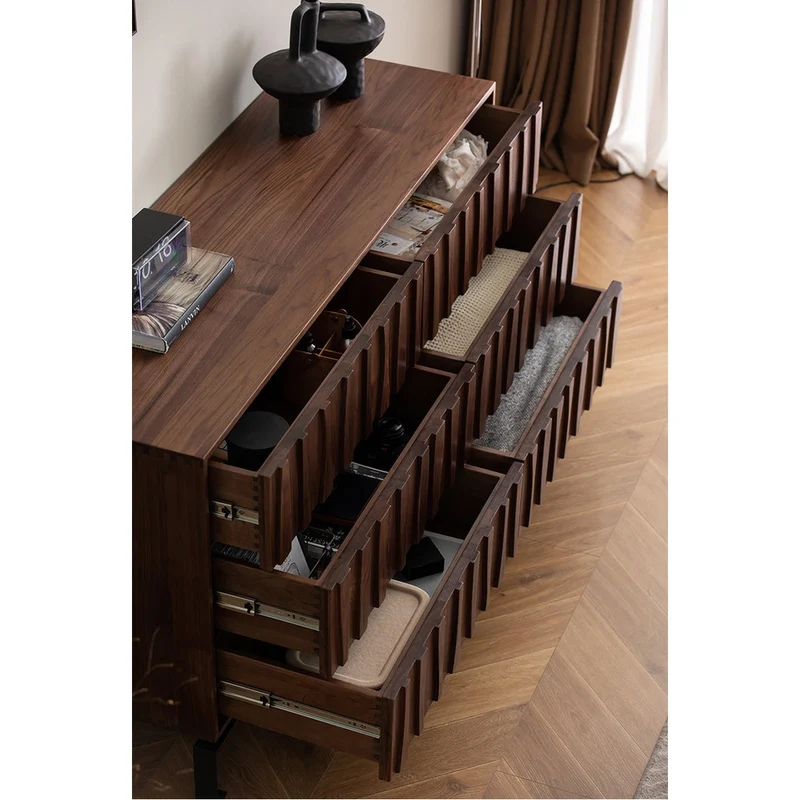 Elevate Wind Design Black Walnut Wood Sideboard