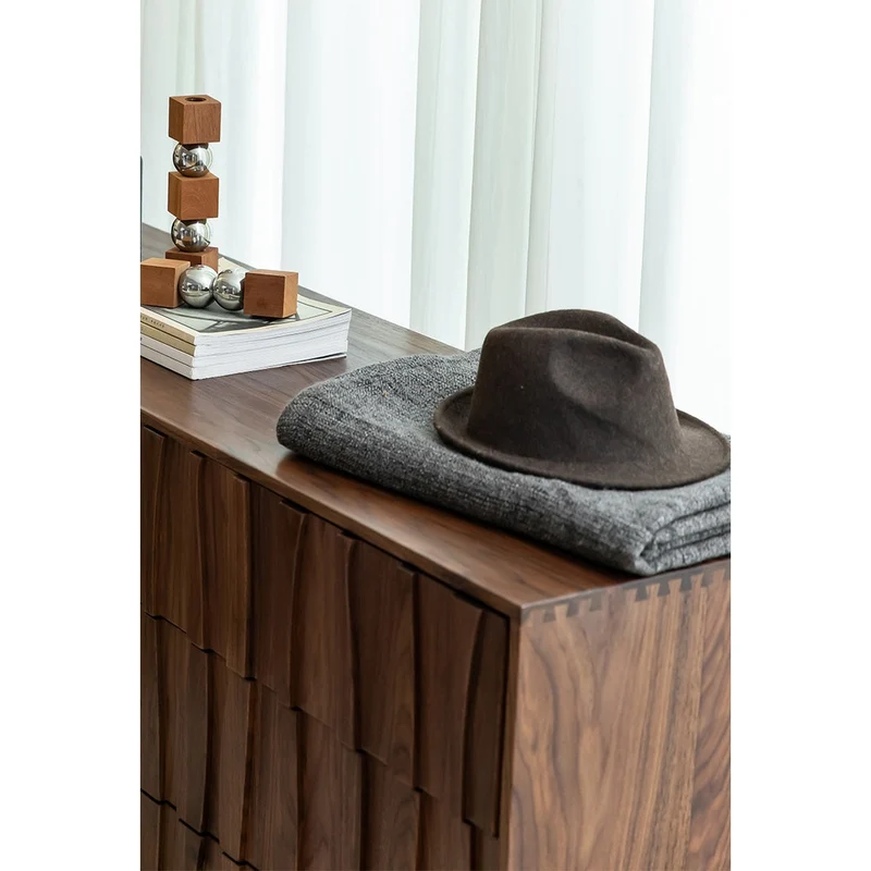 Elevate Wind Design Black Walnut Wood Sideboard
