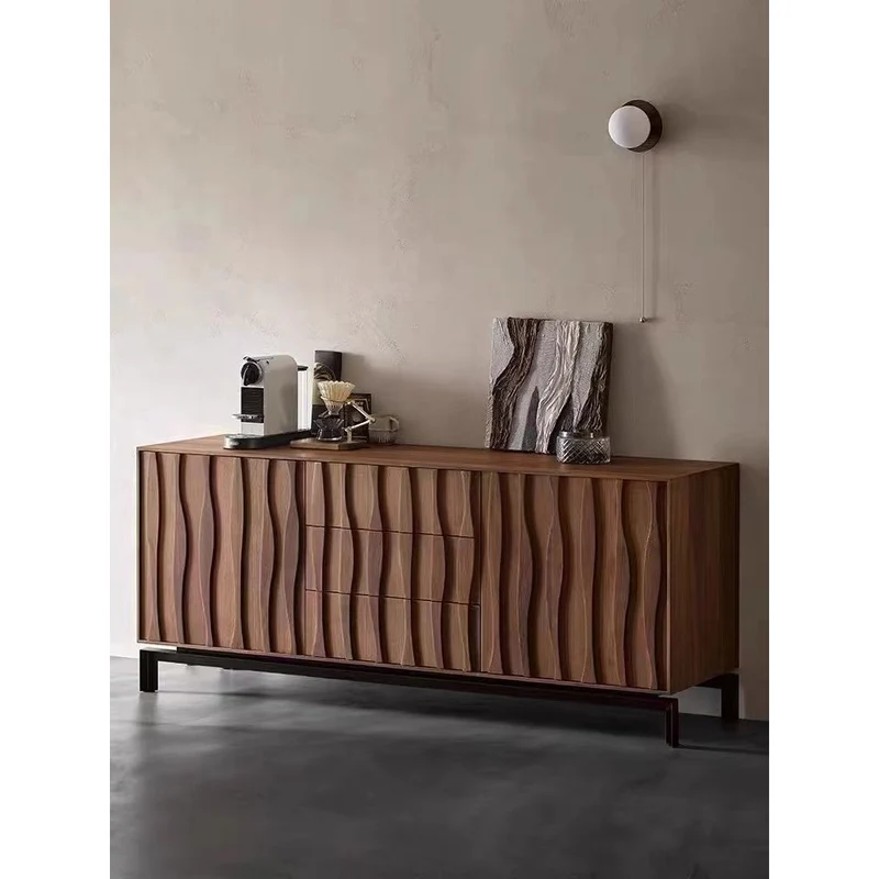 Emblem Waterflow Design Solid Walnut Wood Sideboard