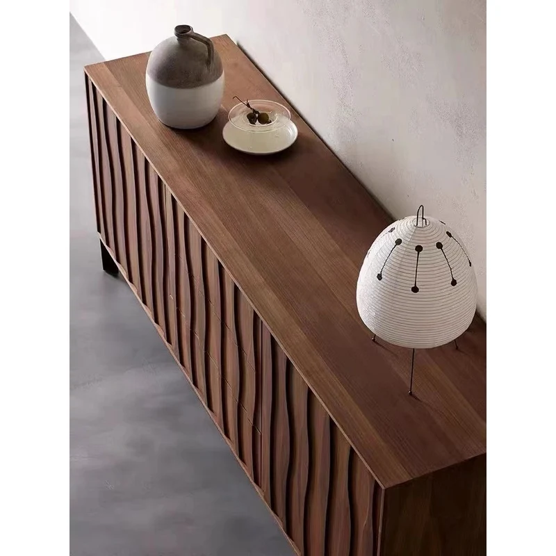 Emblem Waterflow Design Solid Walnut Wood Sideboard