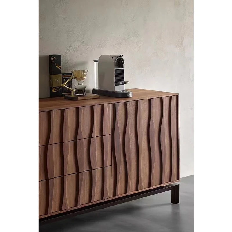 Emblem Waterflow Design Solid Walnut Wood Sideboard