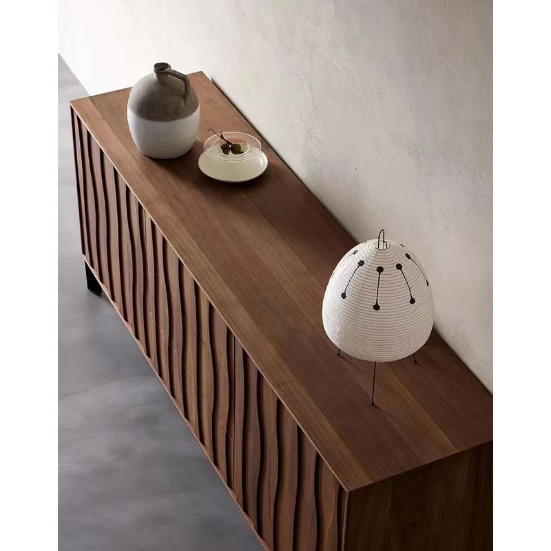 Emblem Waterflow Design Solid Walnut Wood Sideboard