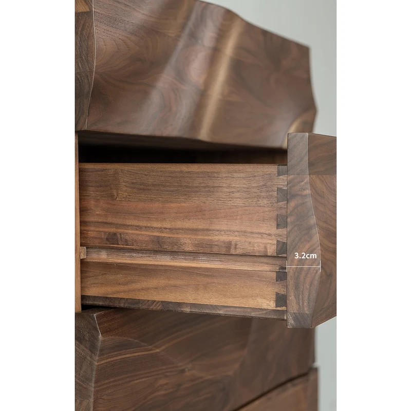 Lush Wave Layer Solid Walnut Wood Dresser