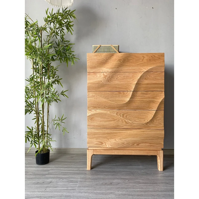 Lush Wave Layer Solid Walnut Wood Dresser