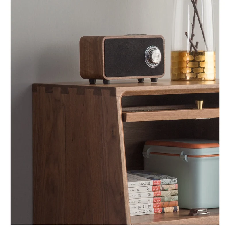 Small Solid Walnut Wood Side Cabinet