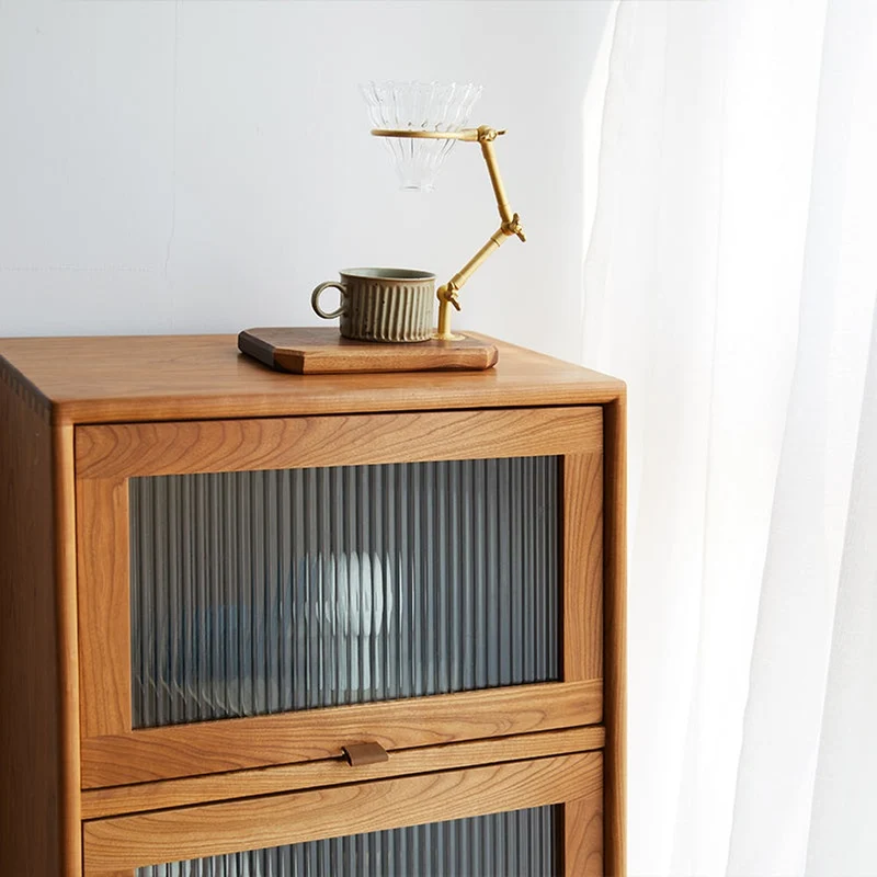 Small Solid Walnut Wood Side Cabinet