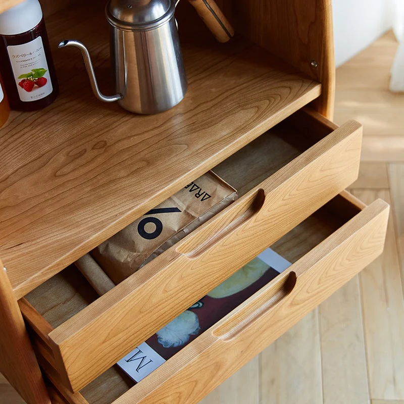 Small Solid Walnut Wood Side Cabinet