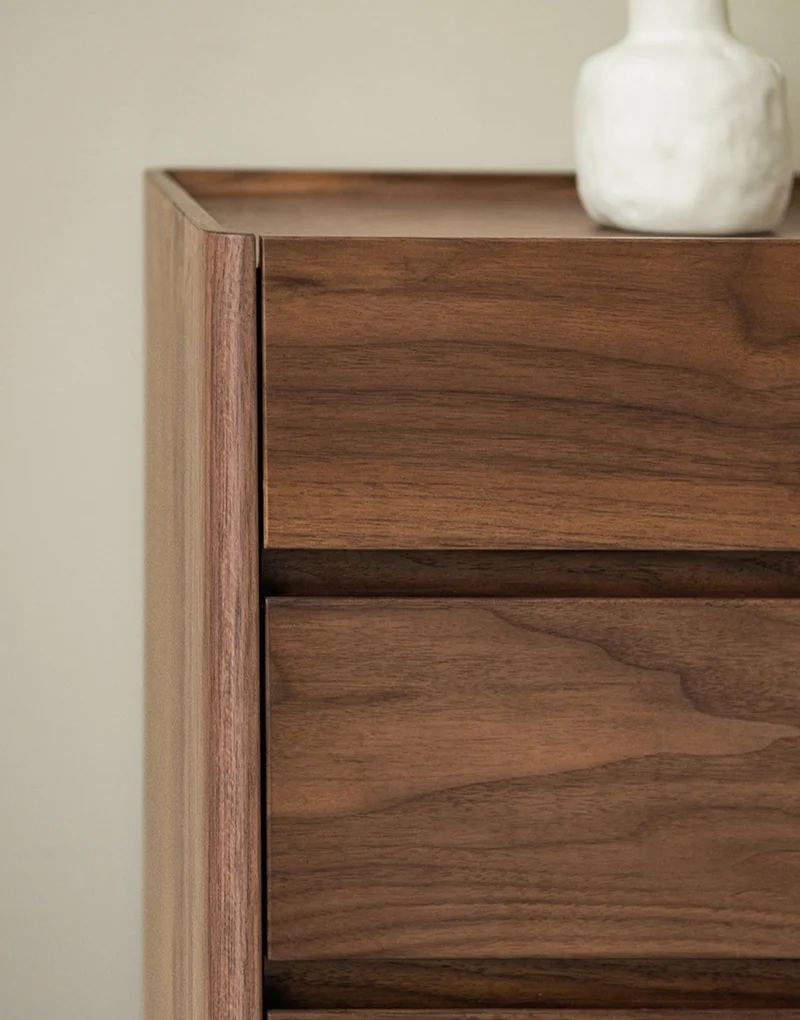 Layer Upon Layer in Balance Solid Walnut Wood Dresser with 5 Drawers