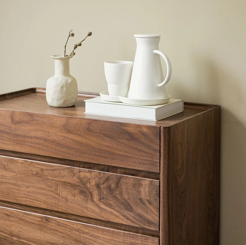 Layer Upon Layer in Balance Solid Walnut Wood Dresser with 5 Drawers
