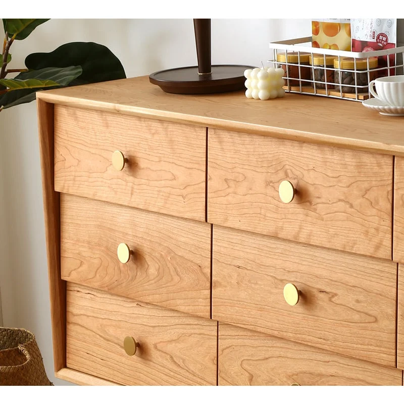 FusionEdge Charming 9-Drawer Solid Cherry Wood Dresser