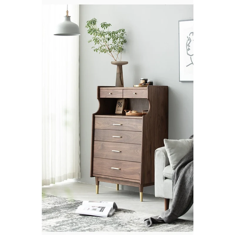 Wildflower Solid Black Walnut Wood Top Open Space Cabinet