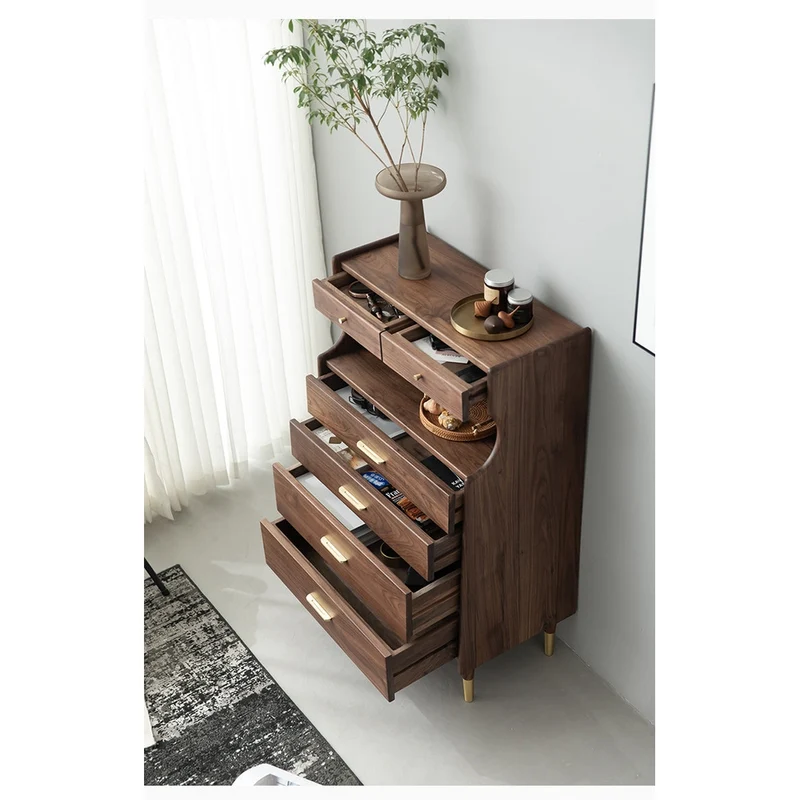 Wildflower Solid Black Walnut Wood Top Open Space Cabinet