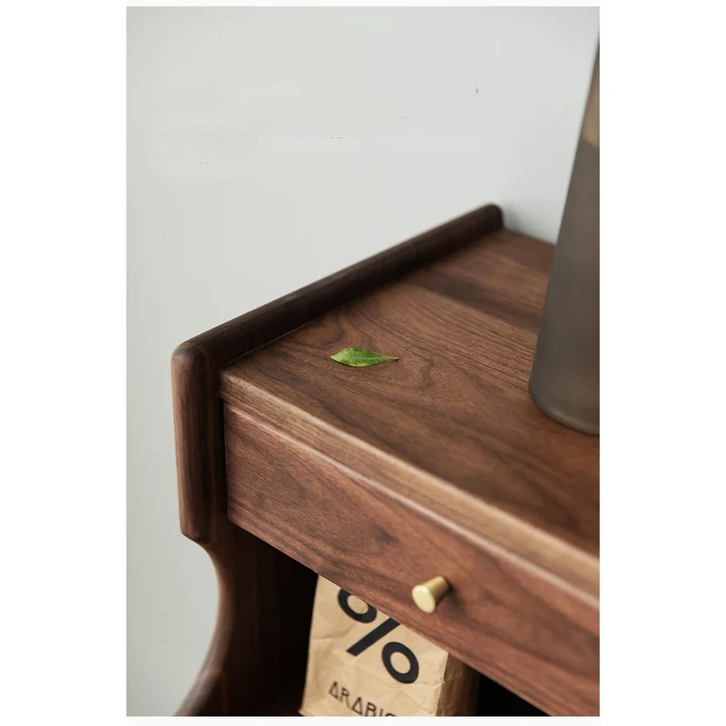 Wildflower Solid Black Walnut Wood Top Open Space Cabinet
