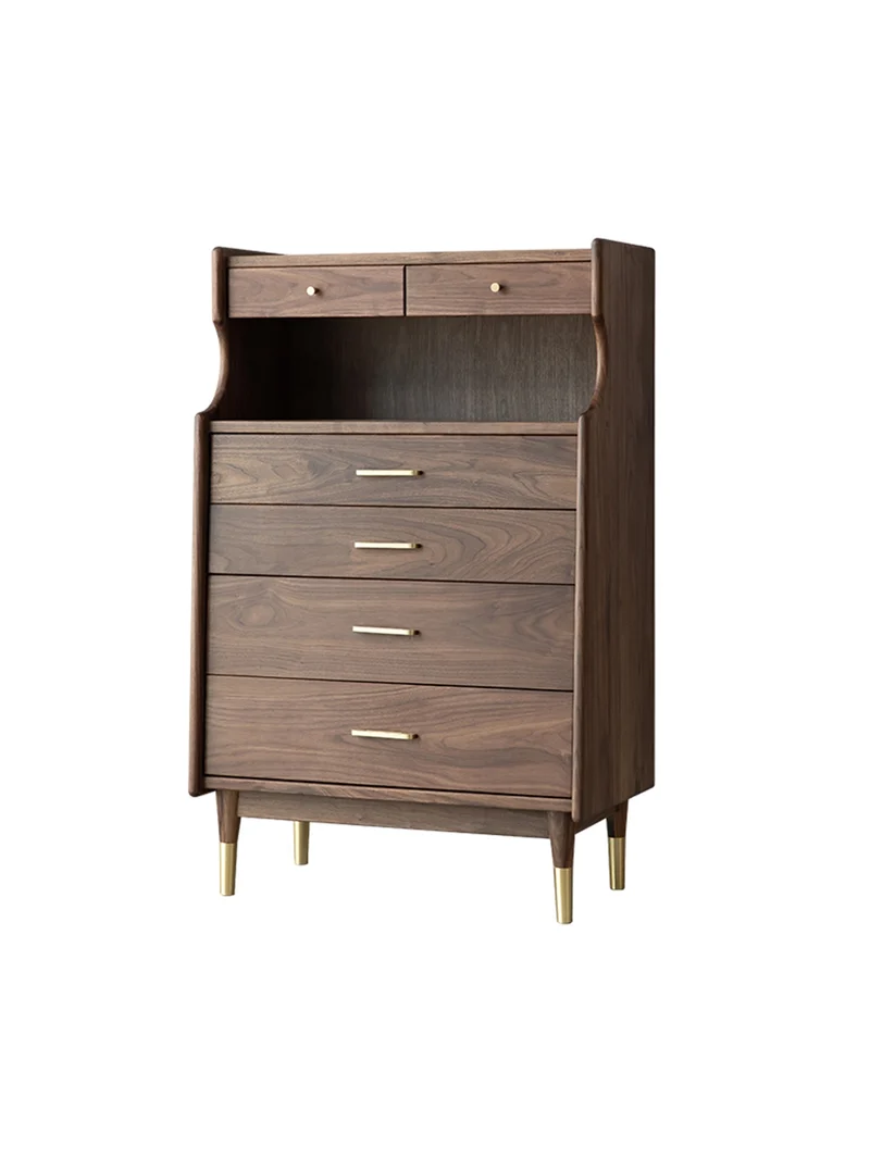 Wildflower Solid Black Walnut Wood Top Open Space Cabinet