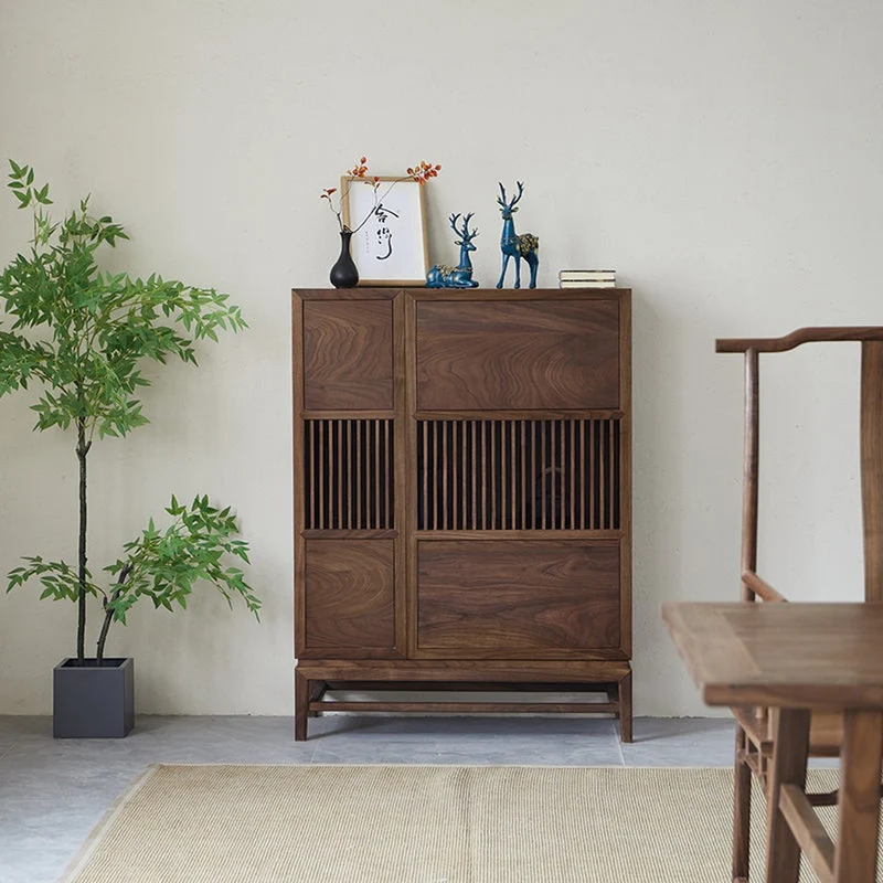 East Full Frame Balance Solid Walnut Wood Cabinet