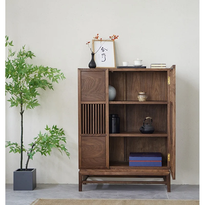 East Full Frame Balance Solid Walnut Wood Cabinet