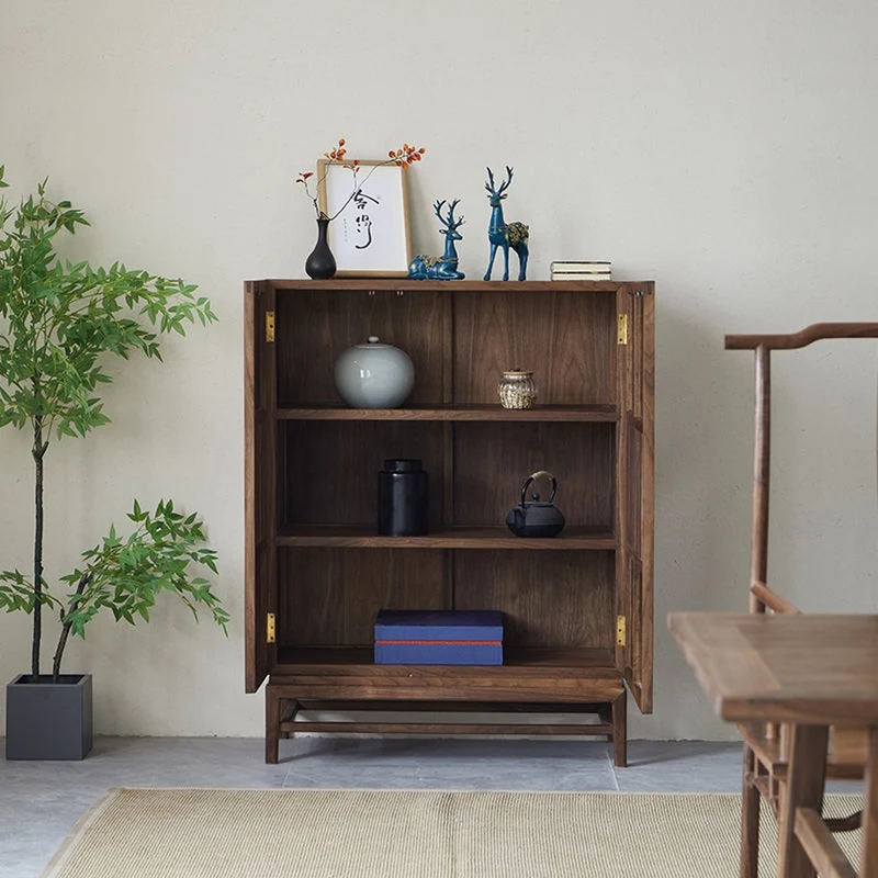 East Full Frame Balance Solid Walnut Wood Cabinet