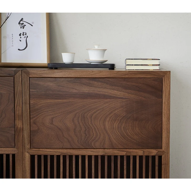 East Full Frame Balance Solid Walnut Wood Cabinet