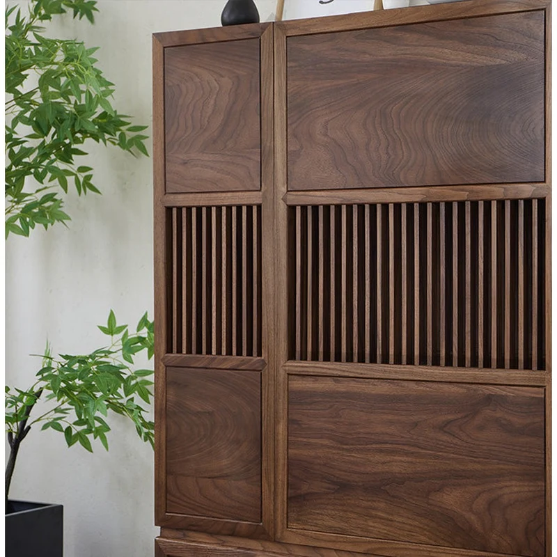 East Full Frame Balance Solid Walnut Wood Cabinet
