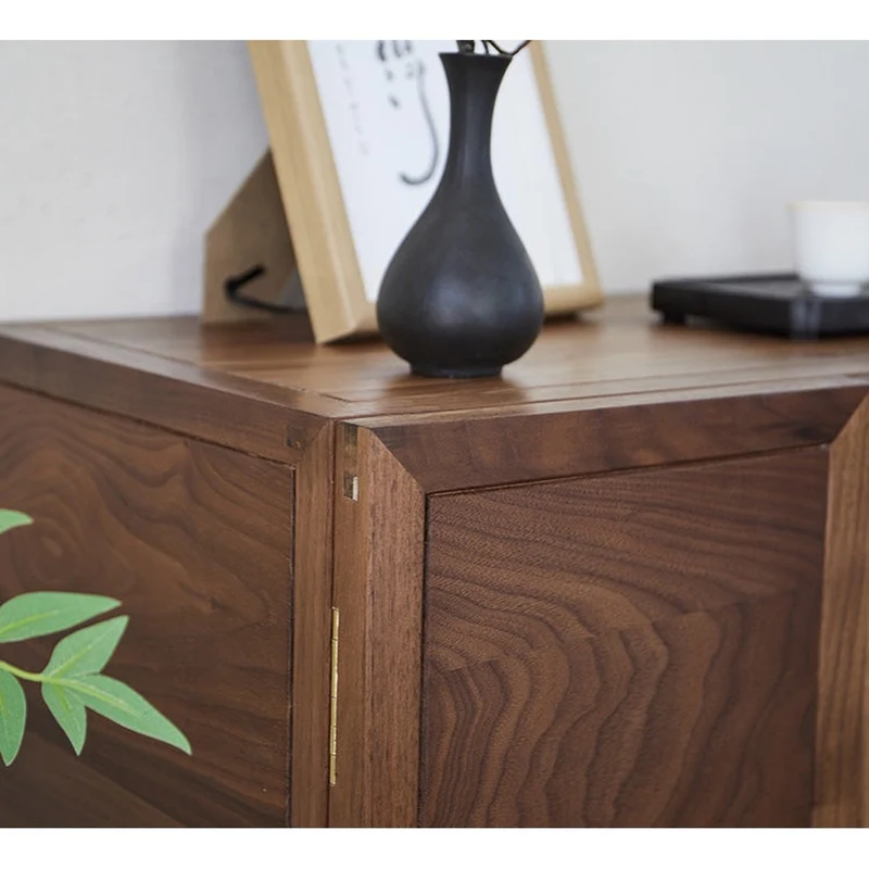 East Full Frame Balance Solid Walnut Wood Cabinet
